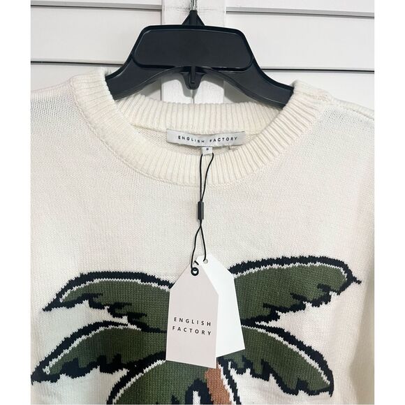 NWT English Factory Palm Tree Pullover Sweater Size Small - Picture 3 of 4